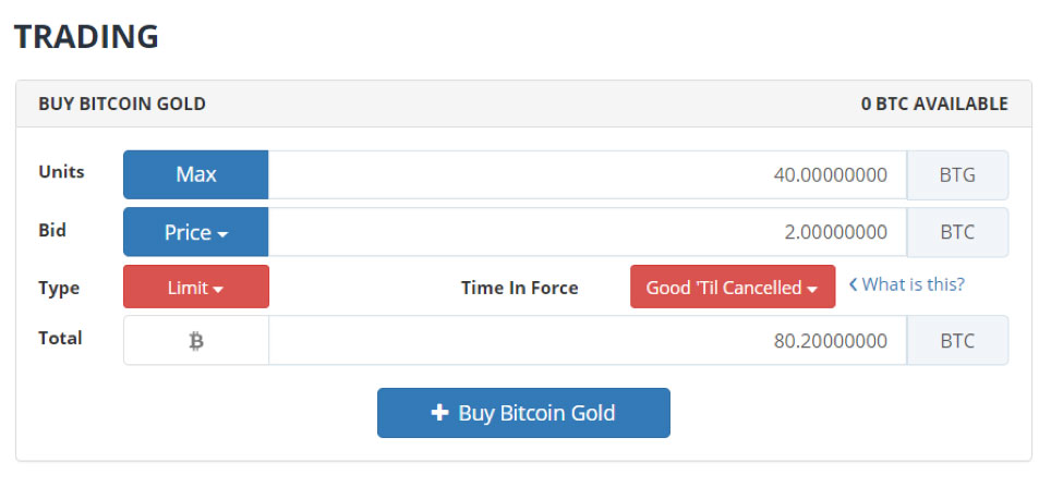 Buy Bitcoin Gold (BTG) in Sweden